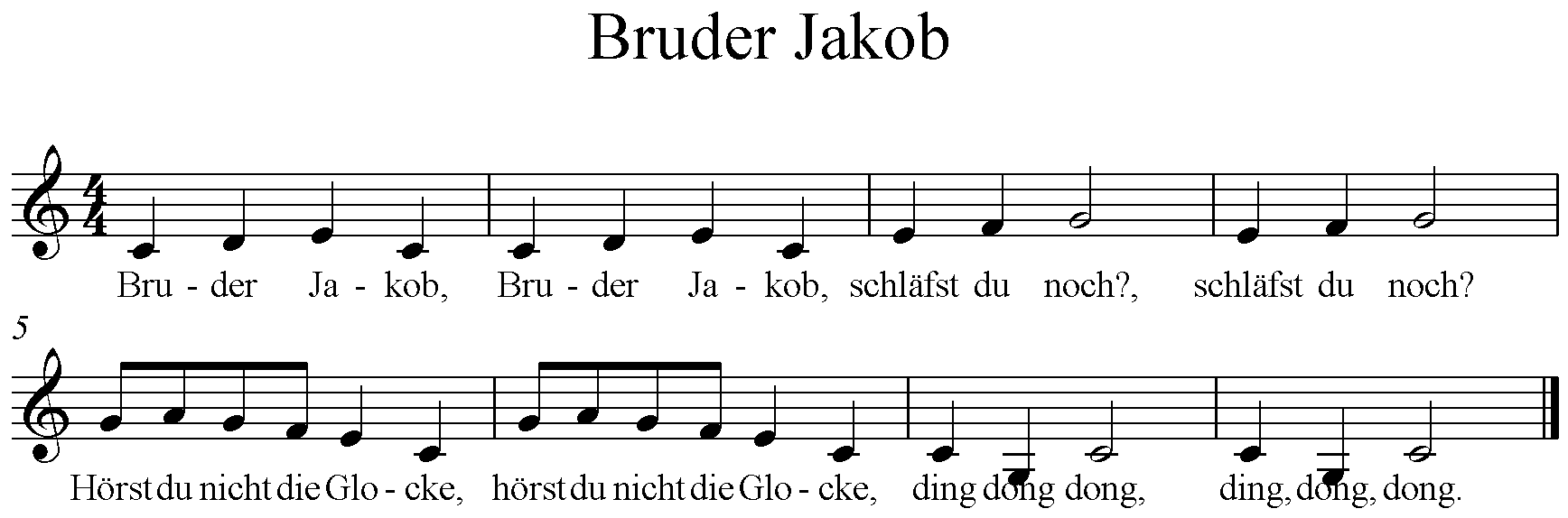Bruder Jakob Noten, Bruder Jakob